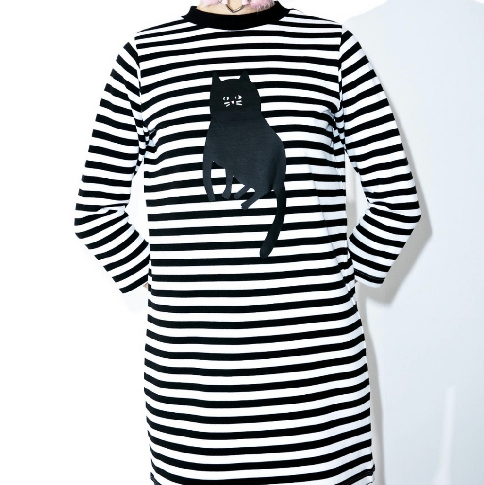 Lazy oaf Stripey cat dress